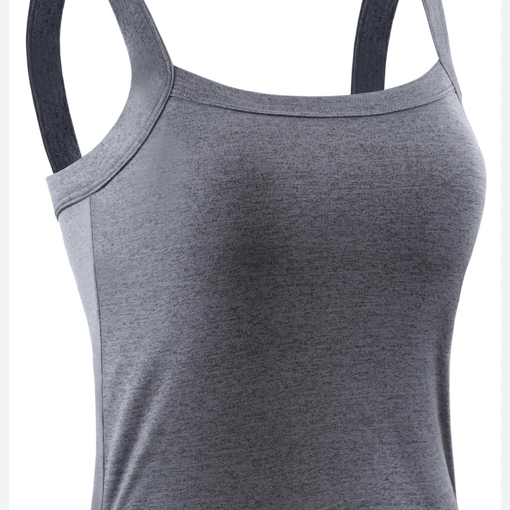 Neleus Exercise Top, Heather Grey, Built-in Bra, Size S, EUC